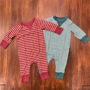 Cat & Jack Striped Rompers (set of 2) 3-6m